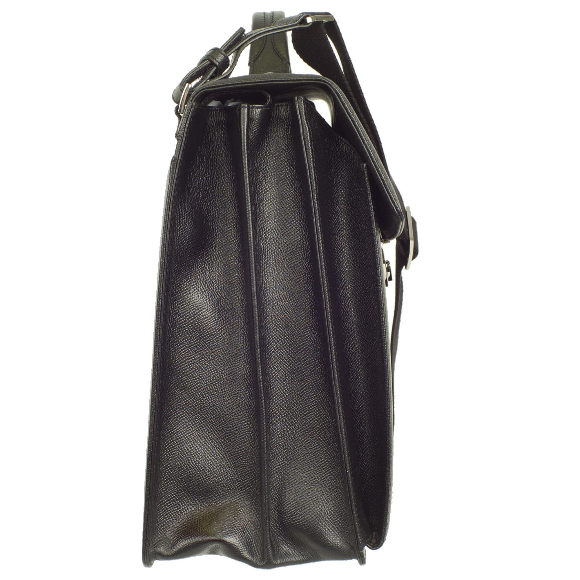 Konferenzmappe Aktentasche A4 geprägtes Leder schwarz mit Laptopfach - Corf Offermann