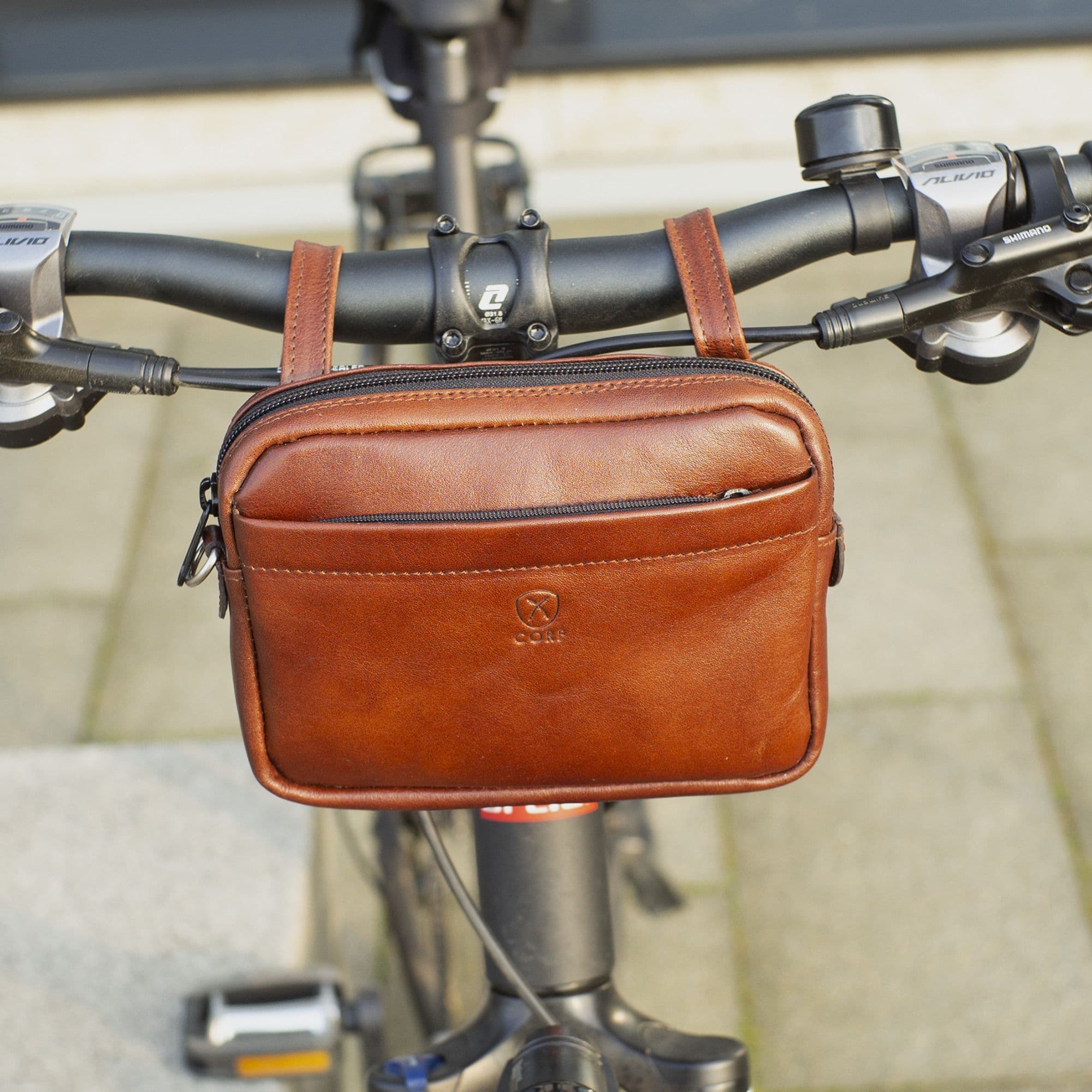 Die Fahrradtasche Gürteltasche Leder cognac - Corf Offermann